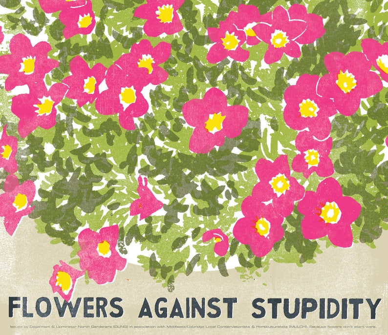 Flowers Against Stupidity Poster, Humorous Print For Garden Enthusiasts, Students of Politics, Home Decor, Horticulture Lover Gardening Gift image 6