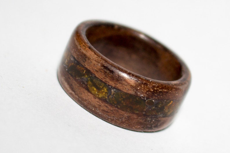 Bentwood ring with amber inlay image 8