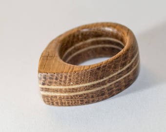 anillo de madera de roble