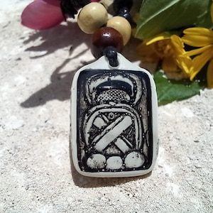 Mayan zodiac sign Uo necklace – Ancient Maya amulet gift, Mexican ethnic pendant for September birthdays