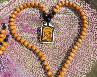 Maya-Sternzeichenanhänger - Pop Aug 11-30, Stammesgeschenk für Neuanfänge und Kreativität, ethnischer Schmuck