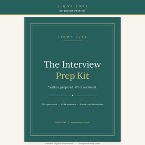 Interview Prep Kit, Interview Questions Answers, STAR Method Worksheet, Job Interview Guide, Thank You Email Templates, Career PDF Download