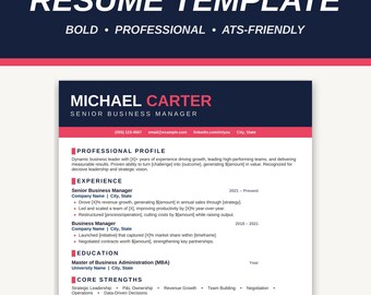 Modern Minimalist Resume Template Bundle (Word, Google Docs)
