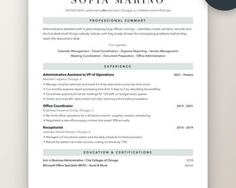 Administrative Assistant Resume Template | ATS Friendly CV (Word, Google Docs)
