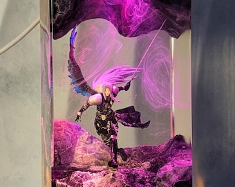 Sephiroth Resin Lamp, Final Fantasy VII, Handmade Gamer Desk Decor