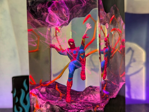 Spider-man Resin Lamp, Spider-man Diorama Light, Marvel Superhero