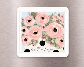 2 x 2 magneetprint van originele rozenbloemenkunst