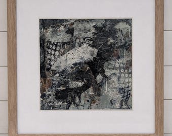 Original Textured Abstract Painting • 12x12 Framed Mixed Media Wall Art