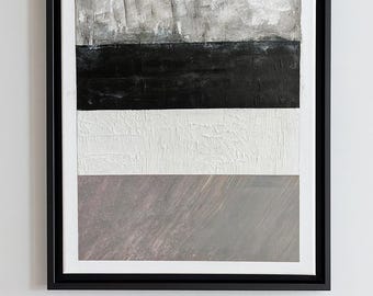 Original Modern Abstract Painting - neutral black and white