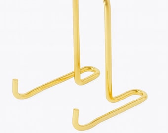 Gold Brass Easel Stand – Modern Minimalist Display Holder for Art, Photos, Plates & Signs