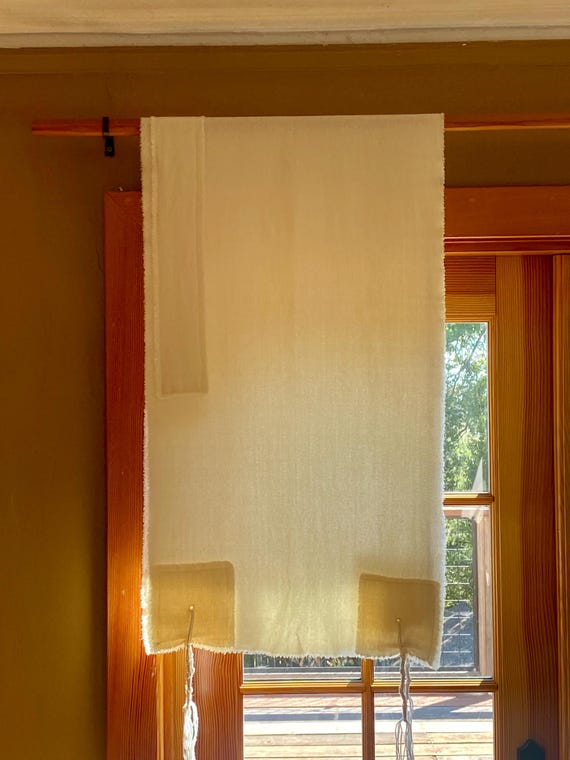 Handmade Natural Wool Tallit - Shawl Style