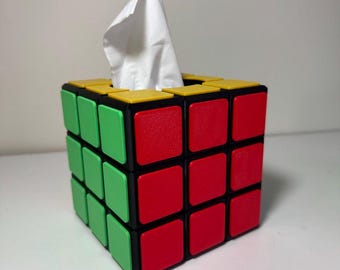 Rubik’s Cube Tissue Box Cover | 3D Printed Puzzle Decor | Kid's Room Fun