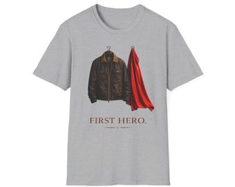 T-Shirt — "First Hero" Jacket & Cape Tribute Tee