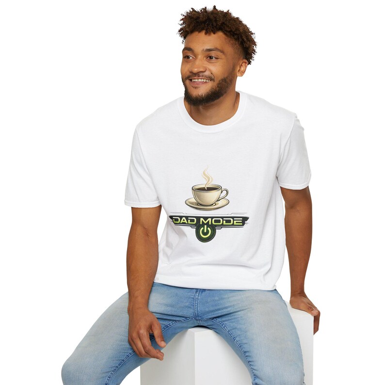 Dad Mode Coffee Cup T-Shirt | Funny Dad Tee, Morning Coffee Shirt image 20
