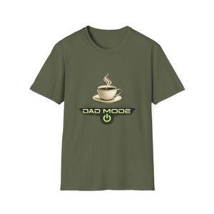 Dad Mode Coffee Cup T-Shirt | Funny Dad Tee, Morning Coffee Shirt image 1