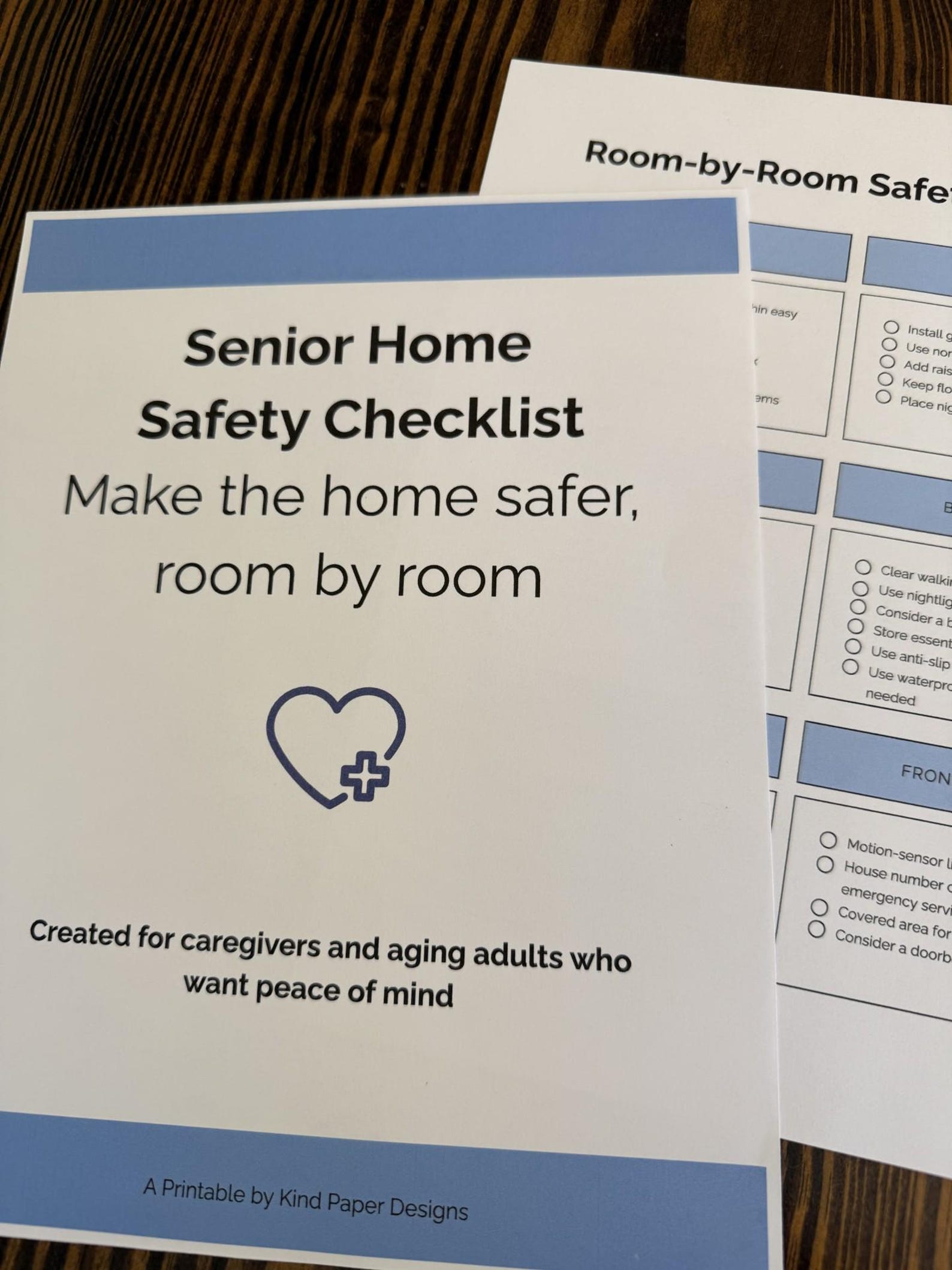 Senior Home Safety Checklist + Outdoor Guide + Clickable Product List ...