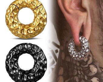 Bold Euro-Punk Dangle Earrings – Unisex Tattoo-Artist Titanium Steel Ear Jewelry, Gold – PRICE PER SINGLE