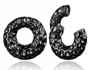 Black Titanium Punk Drop Earrings – Unisex Euro Statement Jewelry for Tattoo Artists & Street Rebels – PRICE PER SINGLE