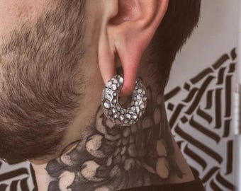 Silver Punk Drop Earrings – Unisex Euro Tattoo-Artist Statement Jewelry, Single Earring