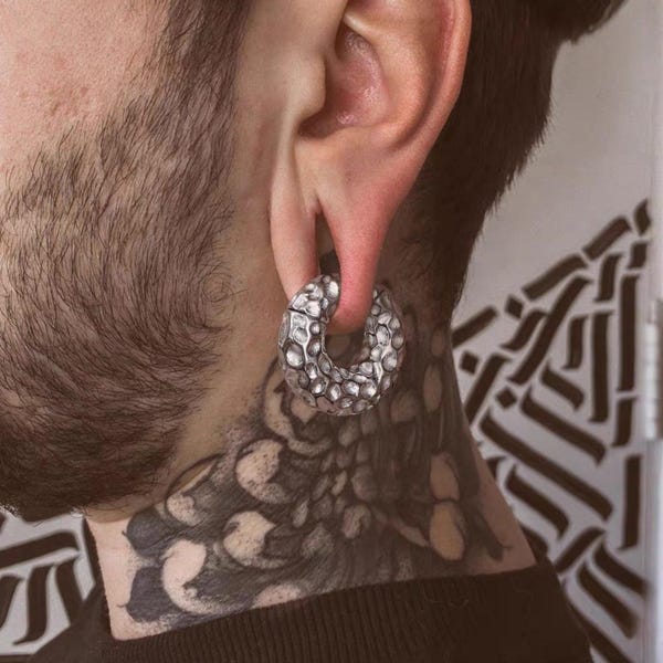 Pendientes colgantes punk de plata: joyería unisex con estilo de artista del tatuaje europeo, pendiente individual