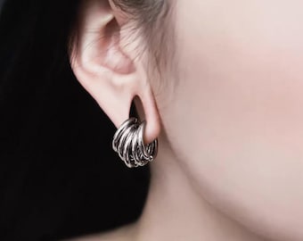 Silver Saddle Ear Weights with Hinged Hoop – Western Punk Titanium-Steel Ear Stretcher / Piercing Jewelry-PRICE PER SINGLE