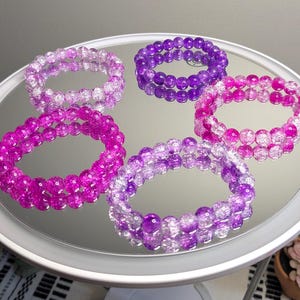Glass Crackled Beaded Bacelet
