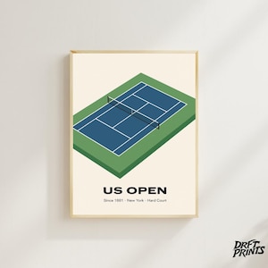 Póster minimalista moderno del Abierto de EE. UU., regalo para amantes del tenis