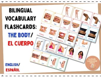 Bilingual Body Parts Vocabulary Flashcards: English & Spanish (Printable PDF)