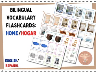 Bilingual Home Vocabulary Flashcards: English & Spanish (Printable PDF)