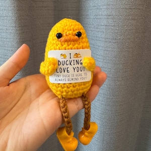 Crochet Bee, Cat, Turtle, Sheep, Shark Pal – Handmade Emotional Support Gift with Motivation Card
