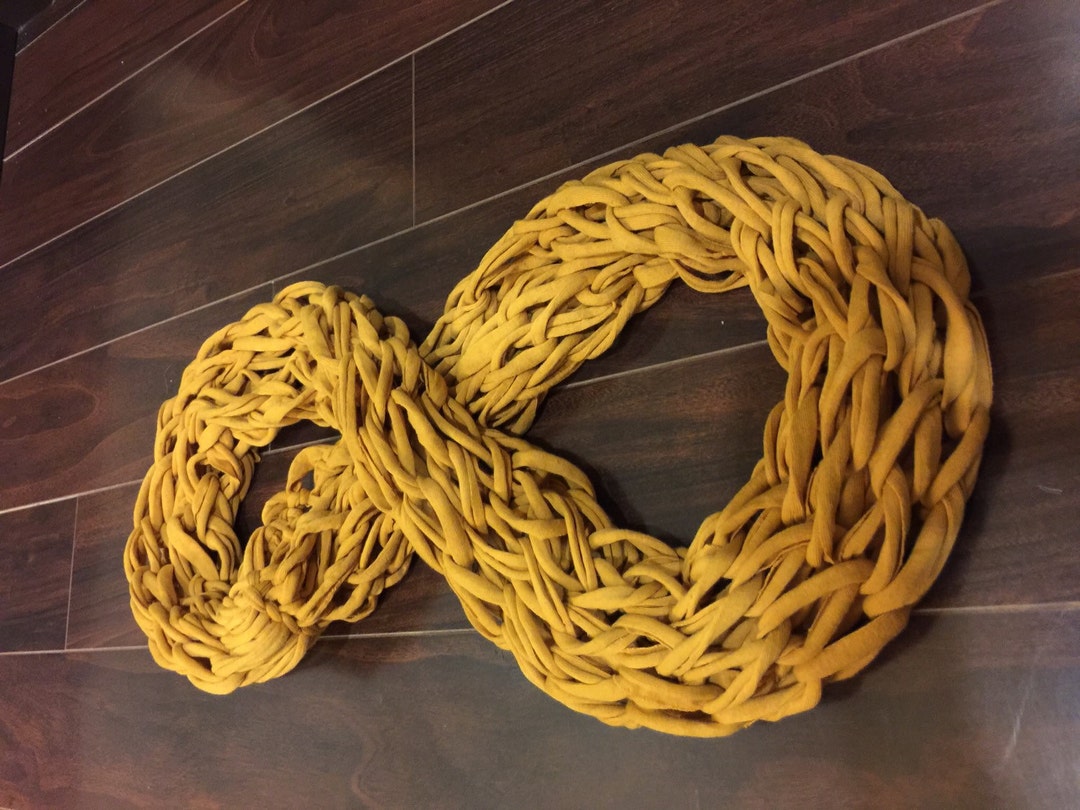 Arm Knitted Tshirt Yarn Infinity Scarf - Etsy