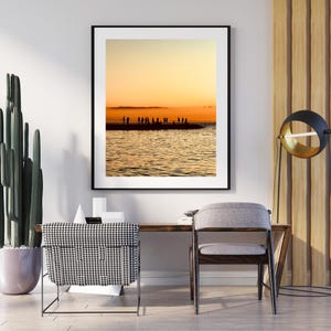 Sunset Pier Silhouette Wall Art