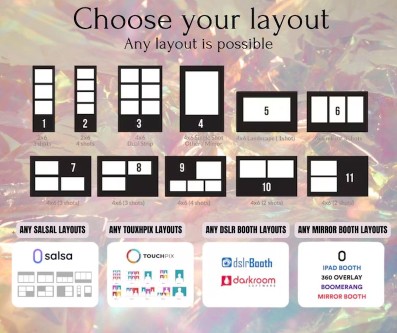 Editable Booth Design Photobooth Template Bundle | Instant Download Photo Booth Layouts for ...