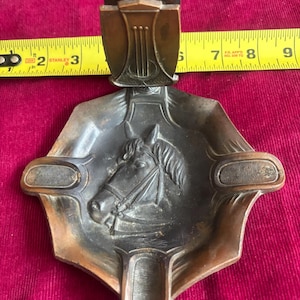Antique Bronze Horse Cigar and Match holder Ashtray