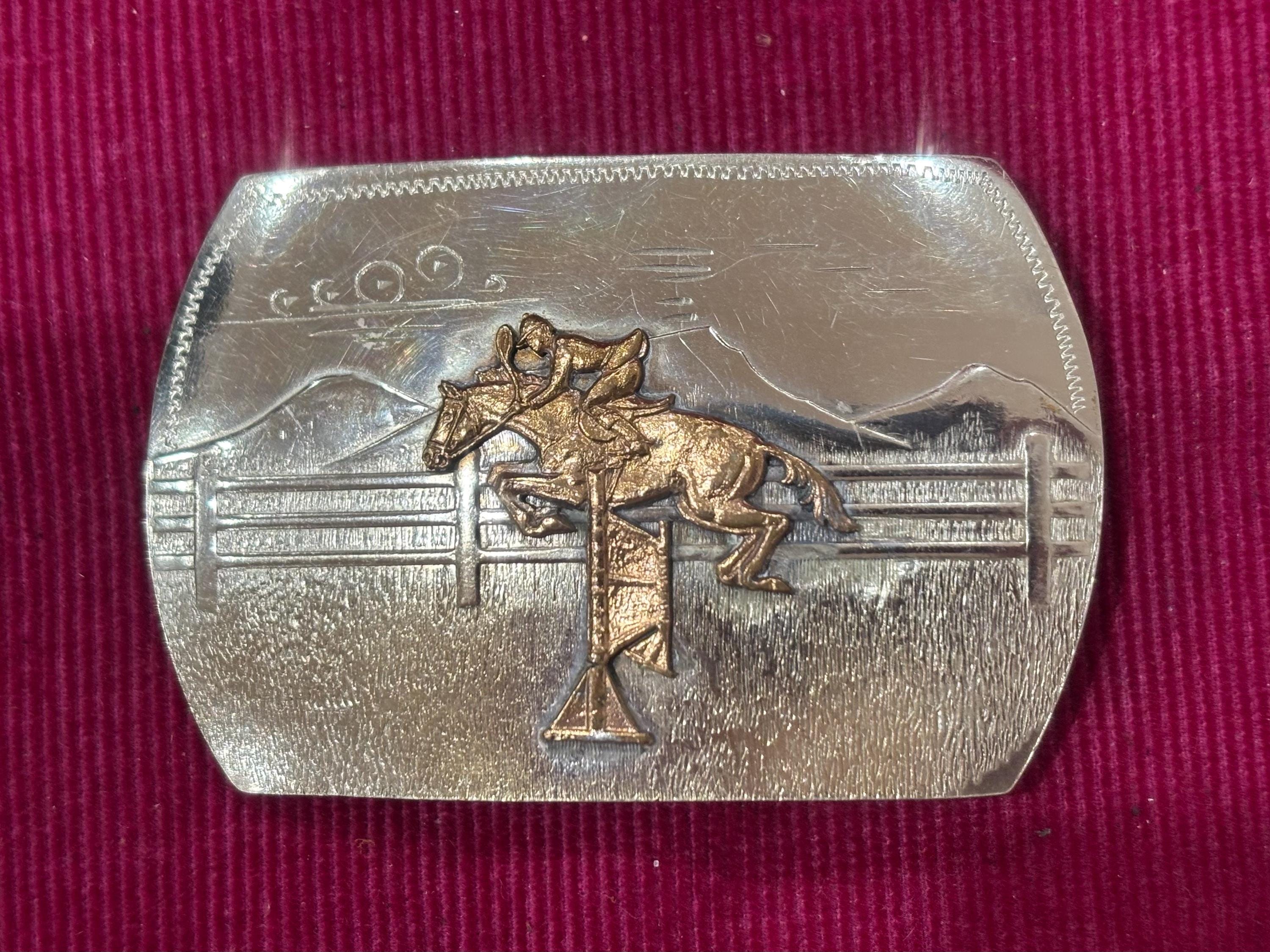 Western Belt Buckle Irvine & Jachens FREE Shipping-vintage Irvine & Jachens Inc. German Silver  main image 2