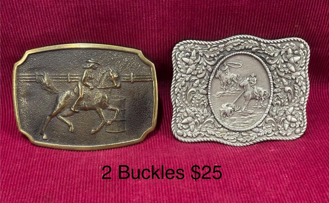Team Roping Buckle and Barrel Racing Buckle - Etsy