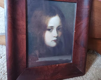 Georg Buchner - Mignon - 1800s Color Lithograph - Antique- Redhead Girl 12"x10"