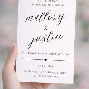 Programa de boda católica con lecturas