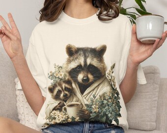 Mothers Day Gift Shirt, Cute Mom Shirt, Floral Raccoon Tee, Gift for Mom, Mama Graphic Tee, Best Mom Gift