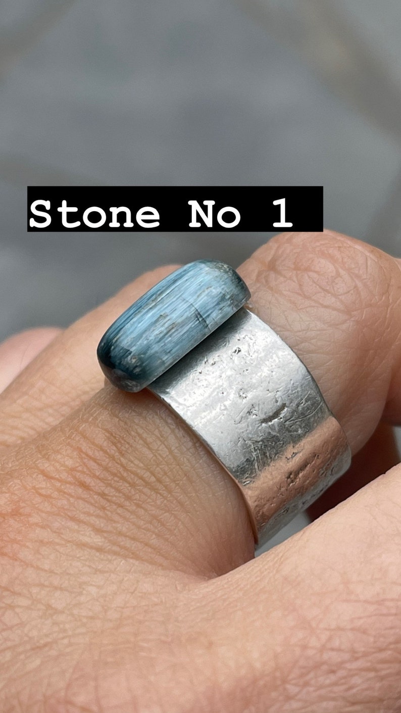 Blue Denim Tourmaline Custom Made Artisan Rings image 7