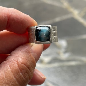 Blue Denim Tourmaline Custom Made Artisan Rings image 4