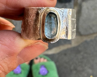 Blue Denim Tourmaline Custom Made Artisan Rings