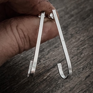 Sterling Silver Long Short Huggie Earrings