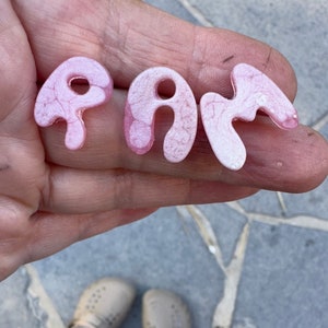 Resin Initial Earrings: Puffy Monogram Studs, Handmade in Australia