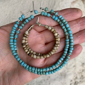 Large Beaded Classic Hoop Earrings image 4