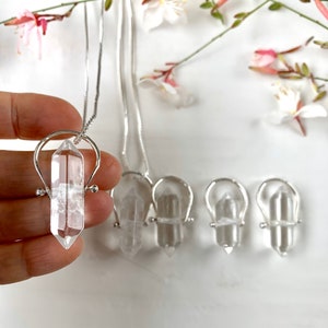 Crystal Rock Quartz April Birthstone Necklaces image 9