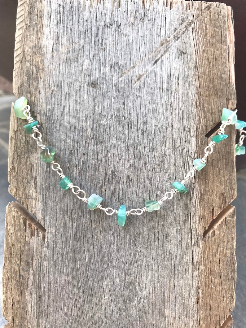 Green Gemstone Silver Necklace
