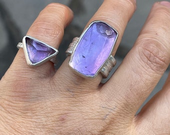 Amethyst Rosecut Gemstone Statement Custom Made Rings