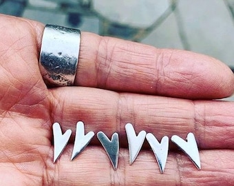 Sterling Silver Heart Stud Earrings: Dainty Minimalist Jewelry