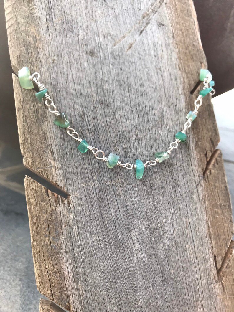 Green Gemstone Silver Necklace